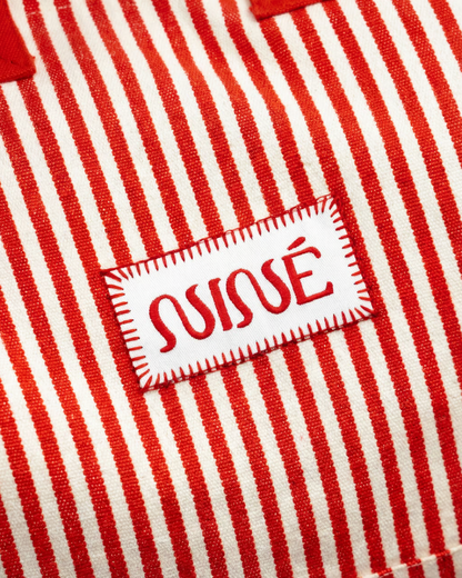 Shopper Frankie gestreept rood
