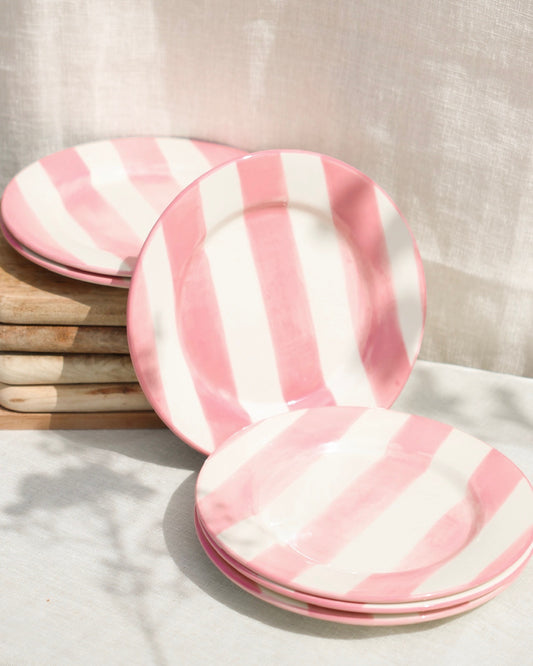 The Pink Iris Breakfast Plate Set - Voor Zes