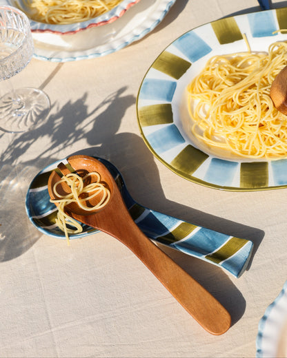 Spoonrest Plate Green/Blue Mees