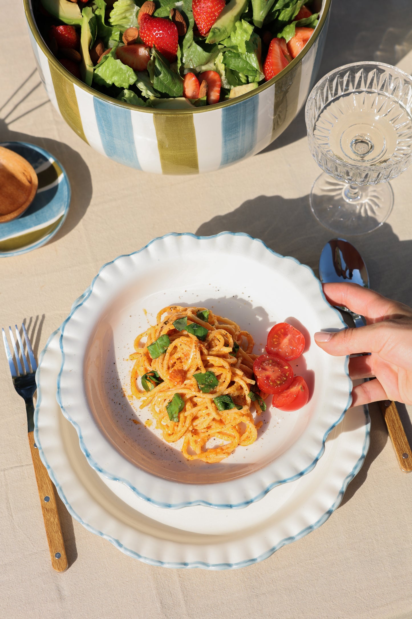 Pasta Plate Lightblue Anna  (Set of 2)