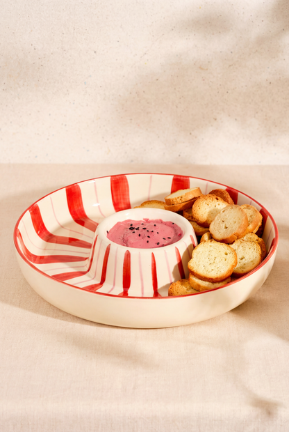 Chip 'N Dip Bowl Red/Pink Lizzy