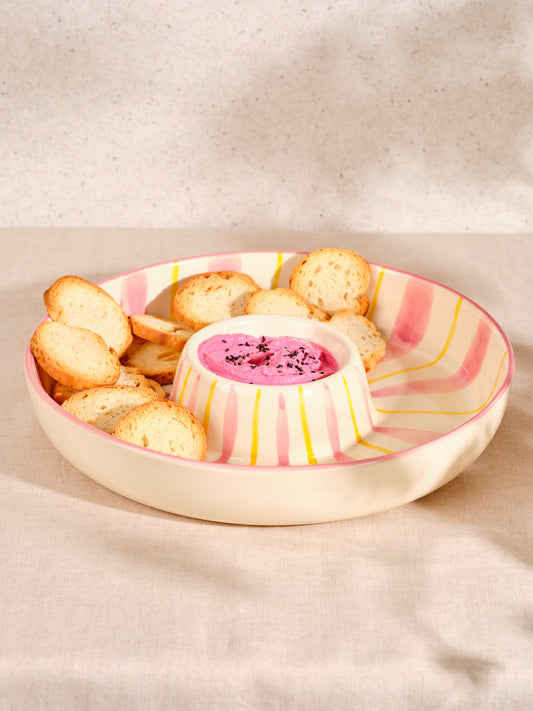 Chip'N Dip Bowl Pink/Yellow Saar