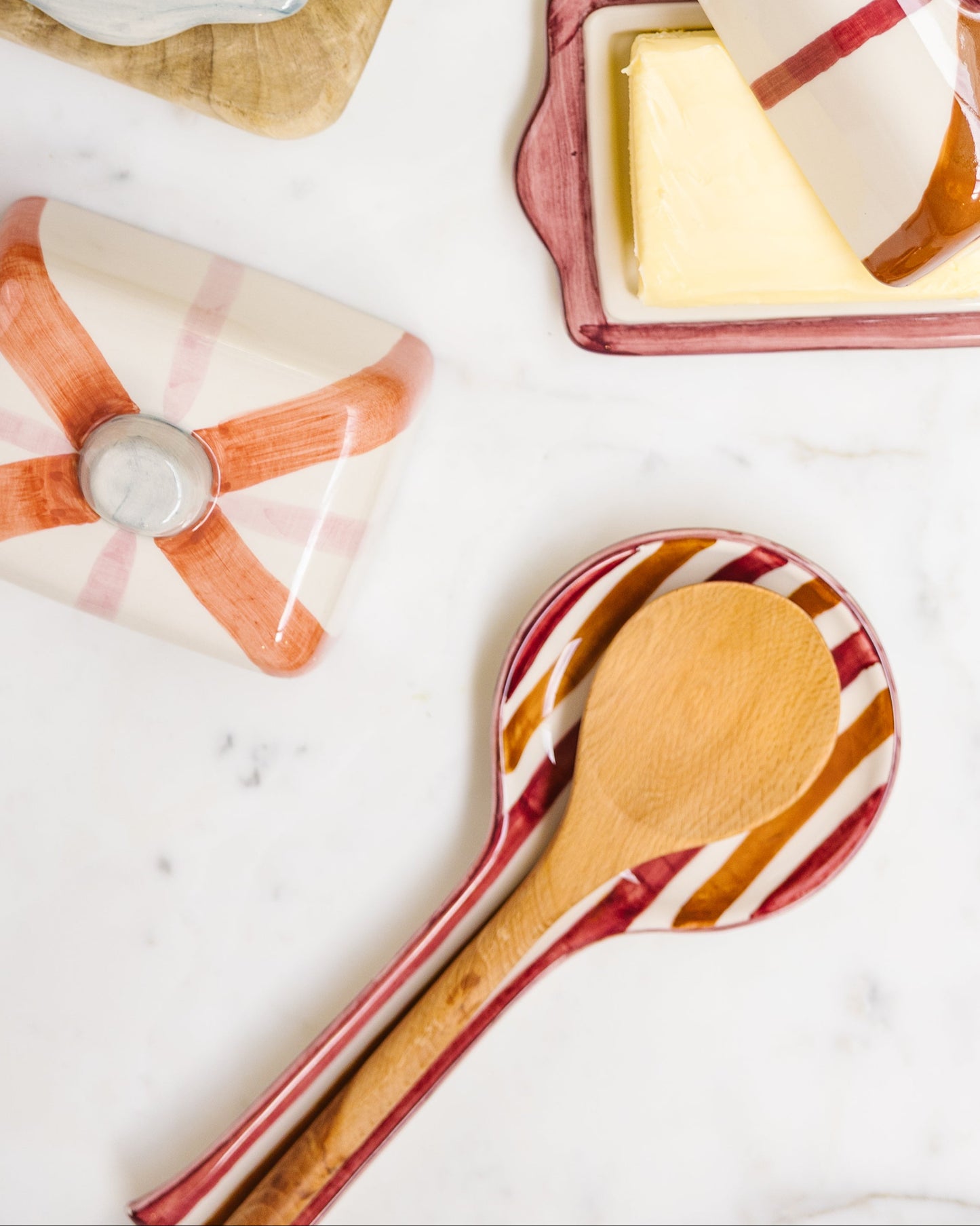 Spoonrest Copper/Burgundy Ruby