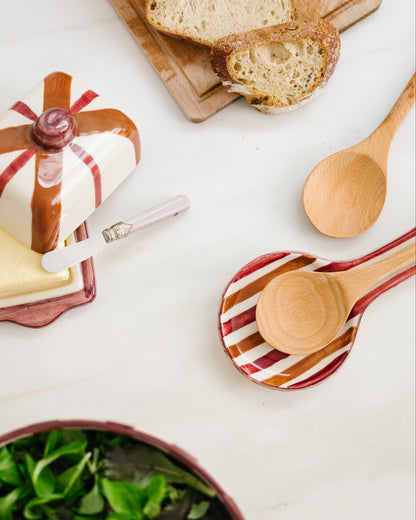 Spoonrest Copper/Burgundy Ruby