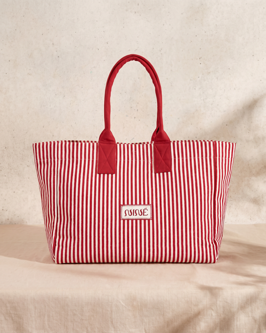 Shopper Frankie Striped Red