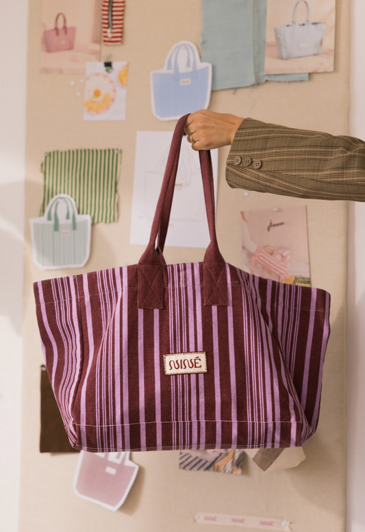 Shopper Frankie Striped Burgundy/Lila